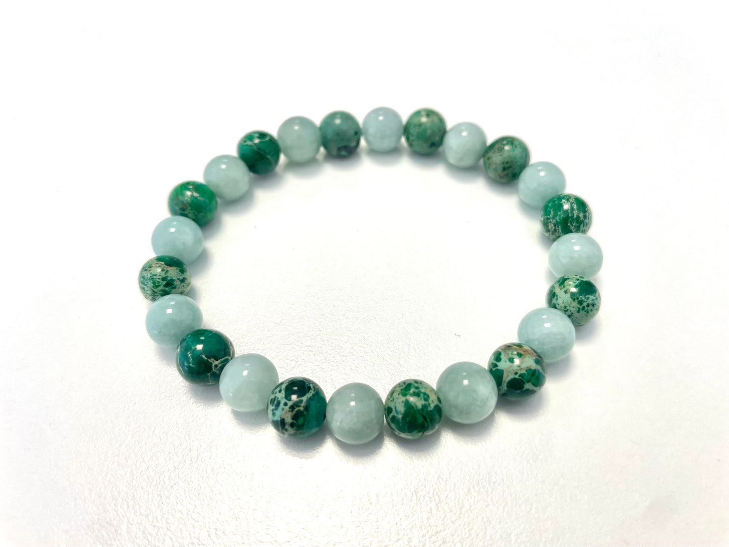 Bracelet Duo Vert – Jaspe Sédiment Vert • Jade de Birmanie