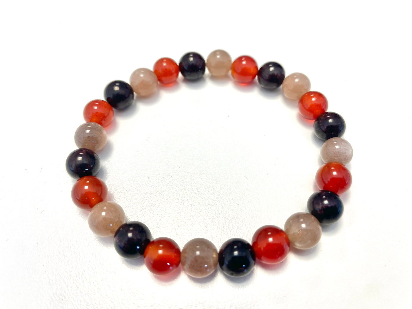 Bracelet Mix Vitalité – Cornaline • Grenat • Pierre du Soleil