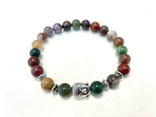 Bracelet Buddha Agate Indienne – Apaisement • Stabilité • Harmonie