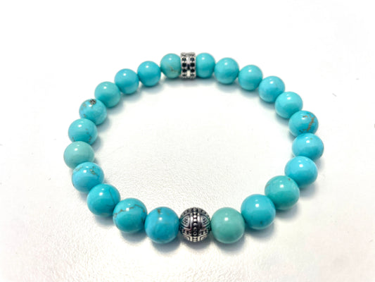 Bracelet Chic Homme – Turquoise • Acier Noir