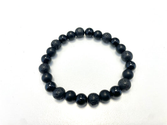 Bracelet Mix Noir – Onyx • Onyx Mat • Pierre de Lave