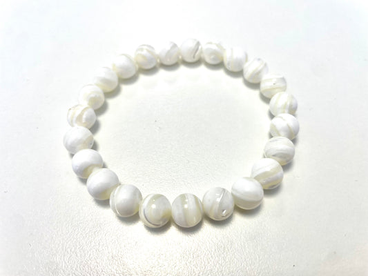 Bracelet Nacre Blanc – Douceur • Protection • Harmonie