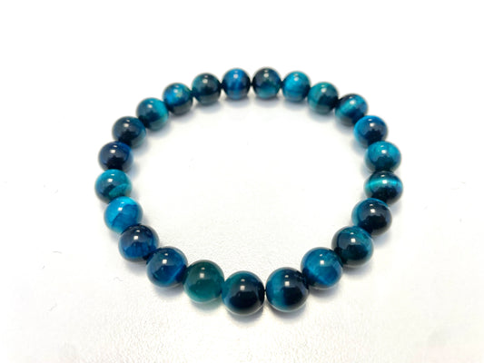 Bracelet Œil de Tigre Bleu Royal – Intuition • Protection • Souveraineté intérieure