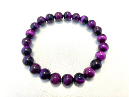 Bracelet Œil de Tigre Violet – Intuition • Équilibre émotionnel • Spiritualité
